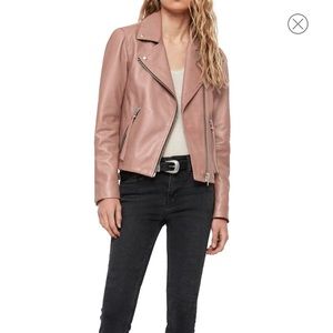All Saints Dalby Leather Biker jacket - Vintage Rose. Gorgeous soft leather!